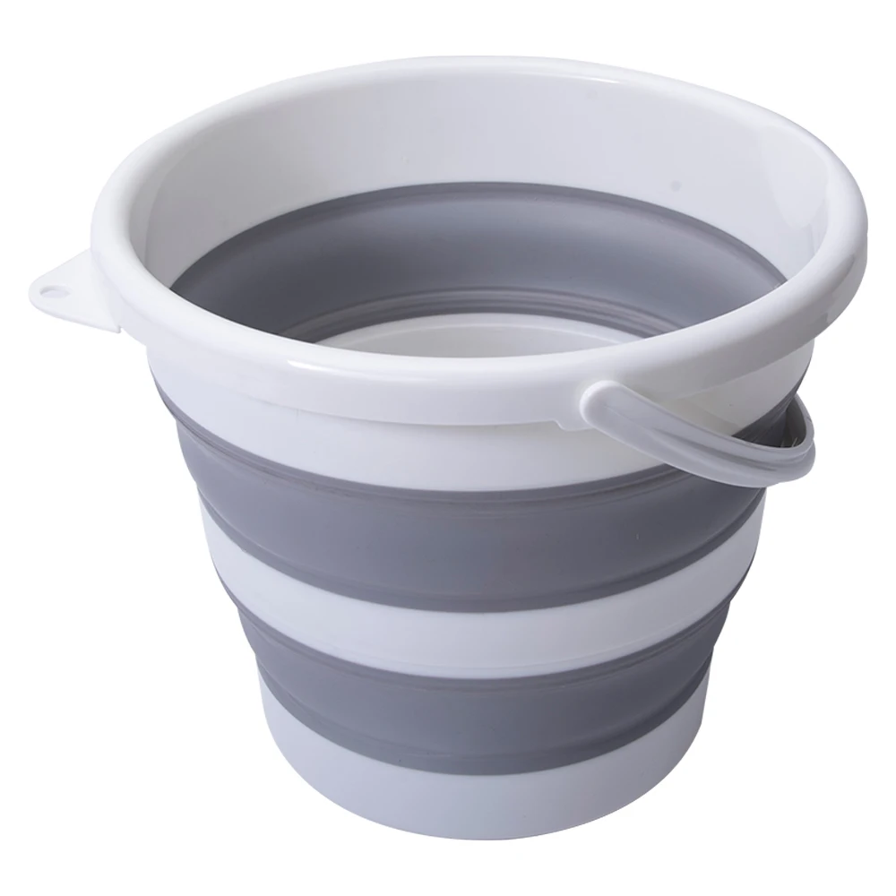 Collapsible Bucket 10L 2.6 Gallon Cleaning Bucket Mop Bucket Grey