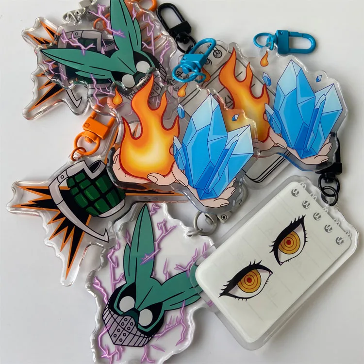 Cartoon Key Chain Photo Customized Anime Charms Hologram Clear Personalized Designer Keychains Custom Acrylic Keychains
