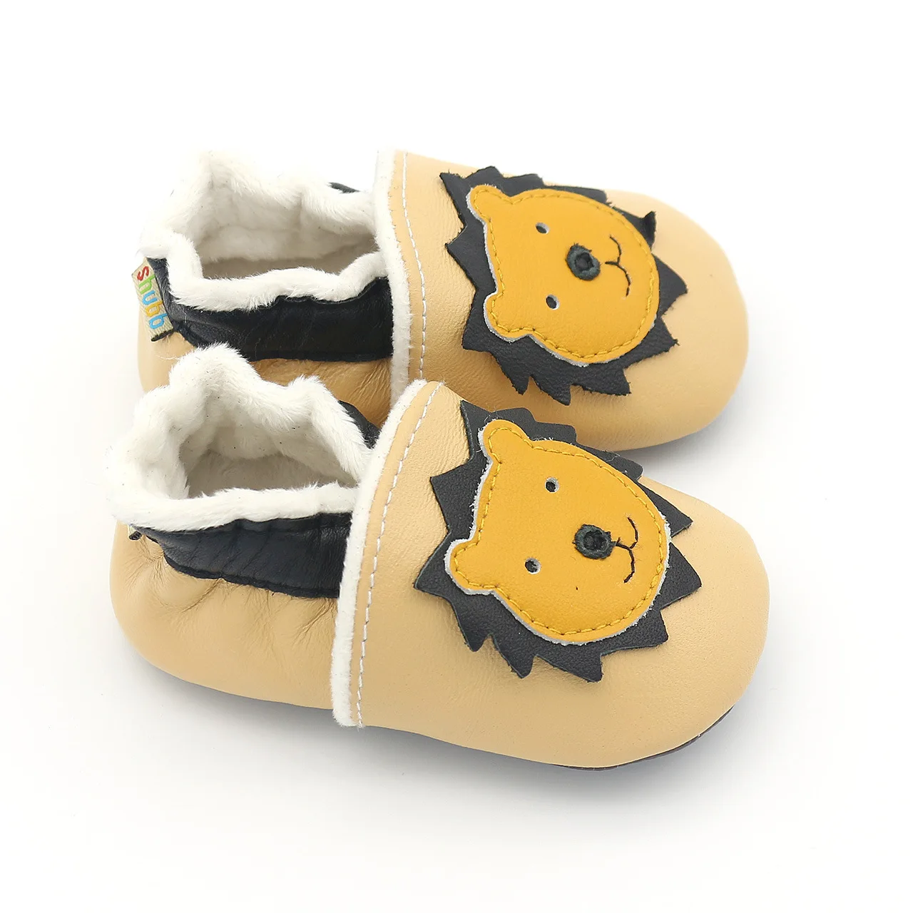 Autumn and winter Sheepskin soft-soled warm indoor and outdoor leather baby toddler shoes and slippers