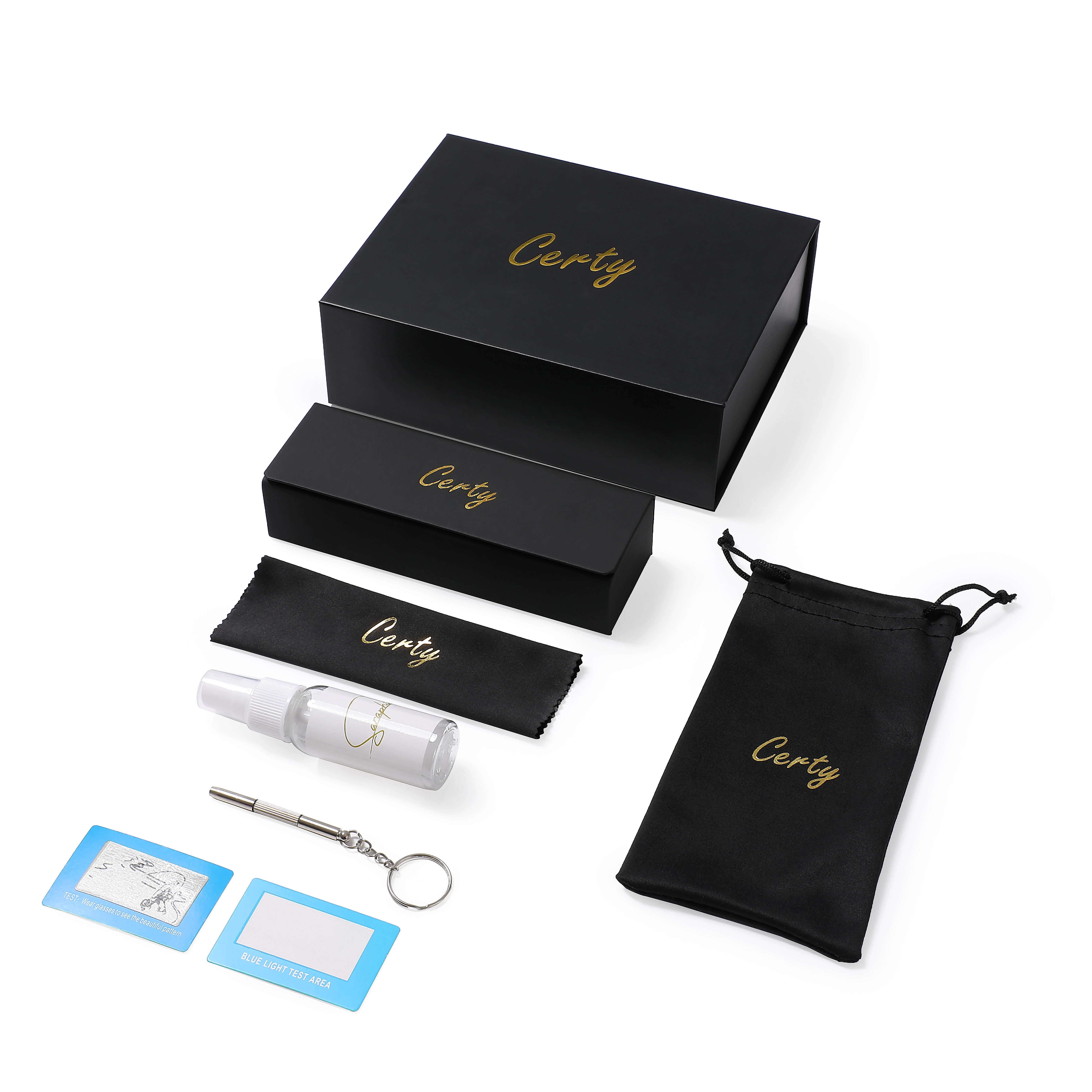 Hot Black Luxury Customized Eyeglasses Case Set High Quality PU Leather Sun Glasses Case for Eyewear with Custom Logo