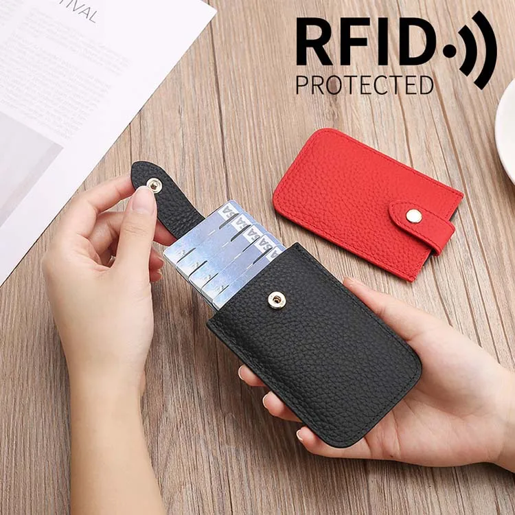 Карманный простой кошелек для кредитных карт паспорта Rfid мелкий тонкий держатель из натуральной кожи