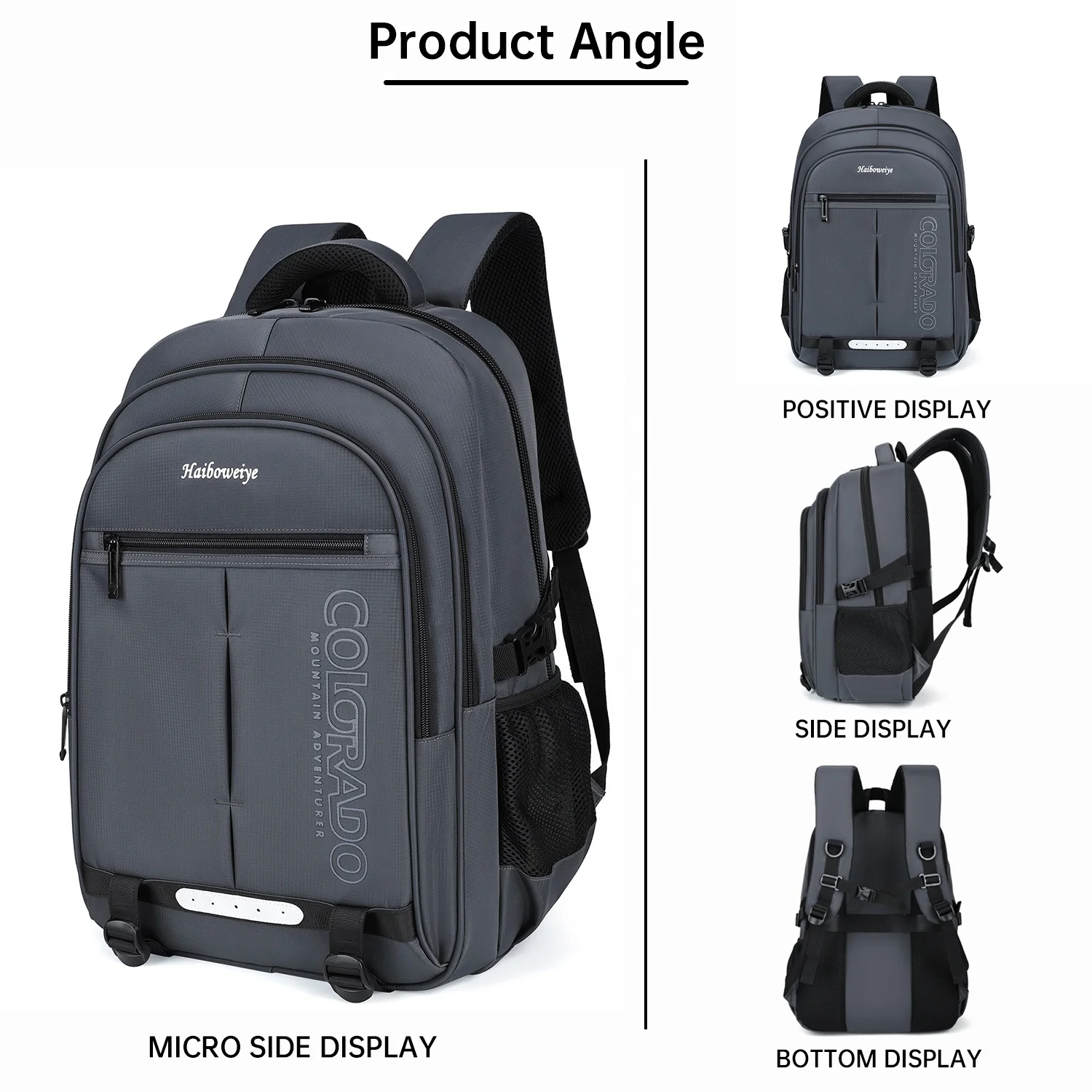 HAIBOWY Luxury Lightweight Laptop Backpack with Strap Customizable Logo School Business Bag for Outdoor Use