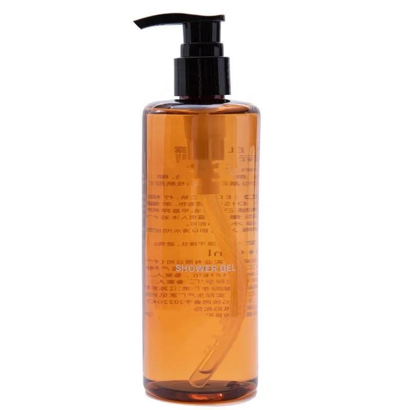 Wholesale 300ml 500ml Refillable Amber Shampoo Bottles With Pump