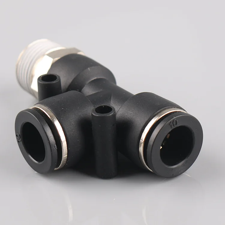
PD T Type Side Male Threa 3 Way Air Fittings Quick Connect Air Hose Fittings One Touch Pneumatic Fittings for Air Industry 