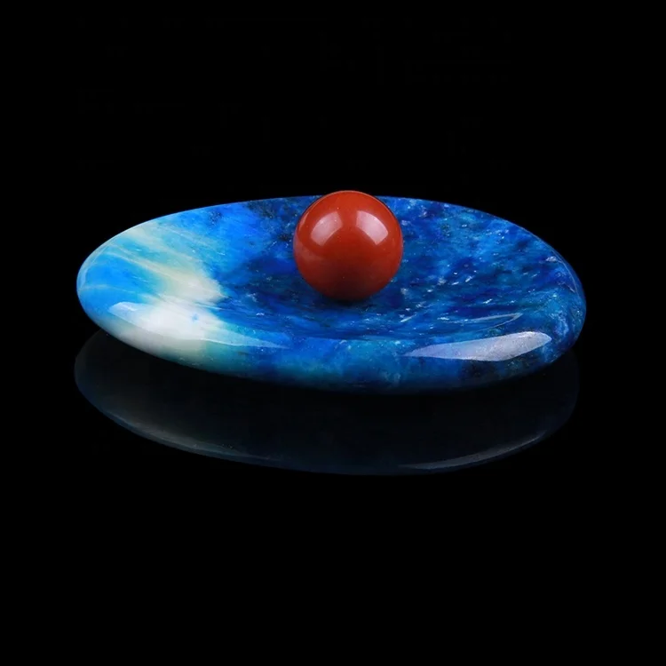 Wholesale Natural Lapis Lazuli Worry Stone Oval Plam Release for Relaxing
