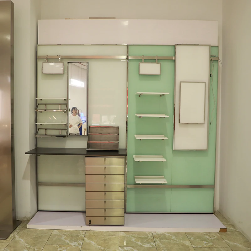 Fashion Cosmetic Shop Interior Design Ideas Skin Care Display Shelves Gondola Display Cosmetic Display Stand
