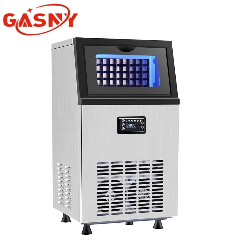 Commercial stainless steel air-cooled ice maker with adjustable ice size with 36 ice lattice built-in fan factory direct sales