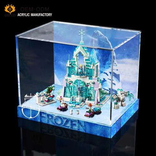 Оптовая продажа прозрачная квадратная акриловая выставочная подставка Lego для