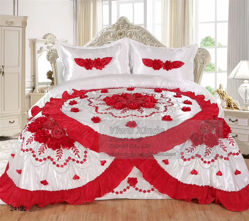 Luxury Bridal Bedding set 6pcs wedding bedding set quilt comforter wedding set