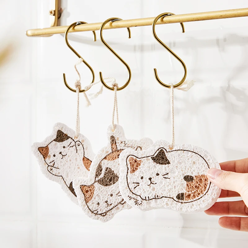 Compressed Cartoon Skim Magic Dishwashing Rice Milk Sponge Kitchen Cleaning Cloth