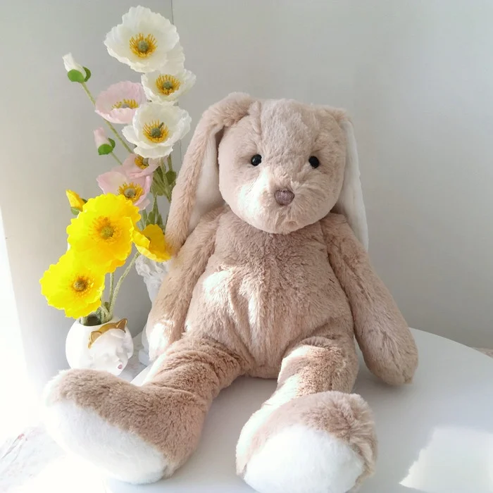 Birthday Gifts for Children OEM Custom Logo Brown Soft Cute Easter Bunny Plush Toy Rabbit Stuffed Animals