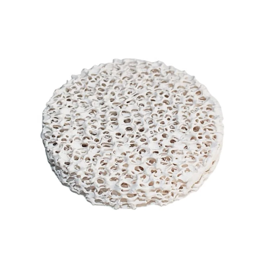 AL ceramic foam filter with typical homogenous ceramic structure for capturing inclusions in molten aluminum