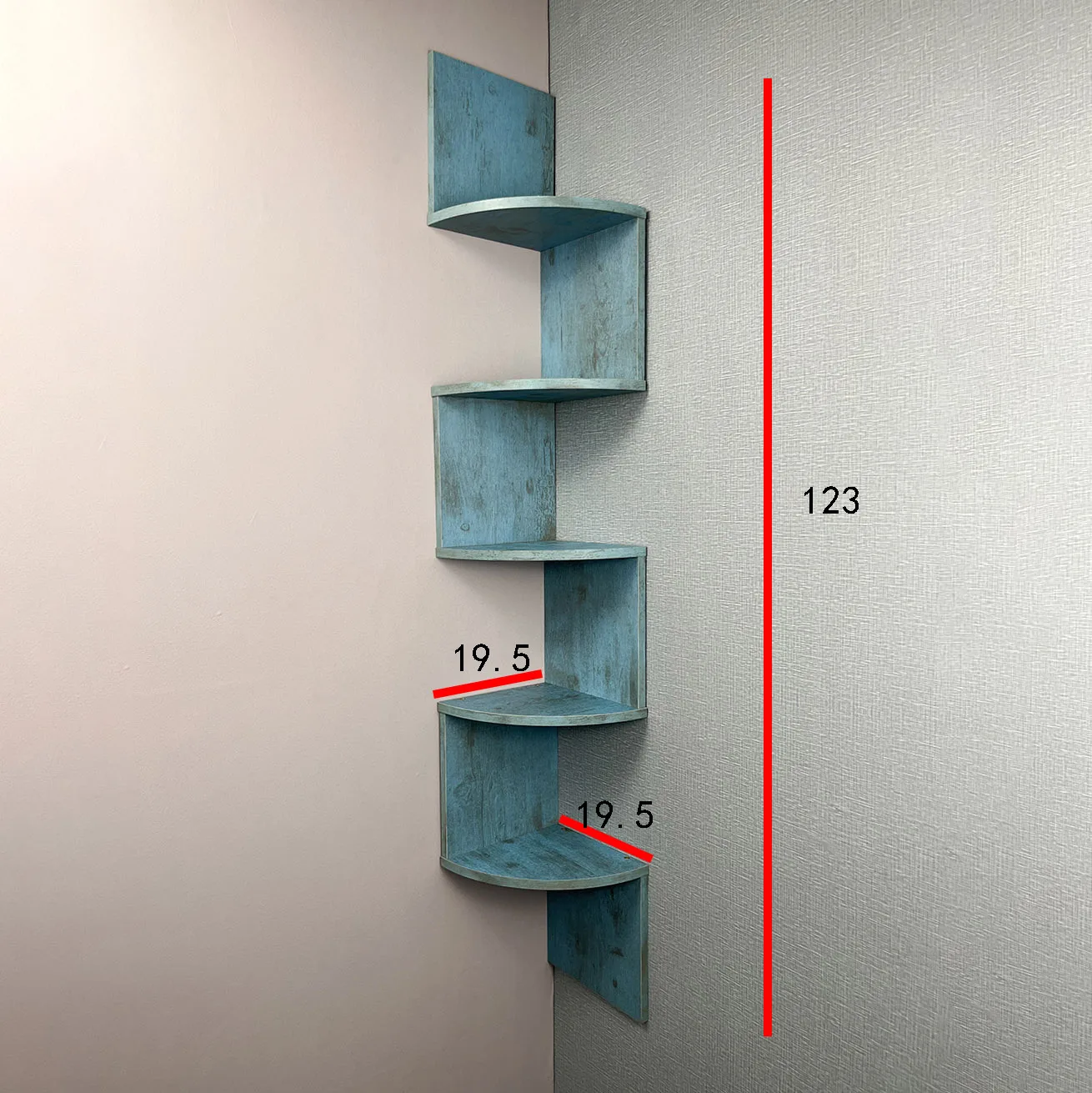 Wholesale New Retro green Floating Book Flower Shelves Wall Mount Wooden Hanging Ledge Corner Storage Shelf