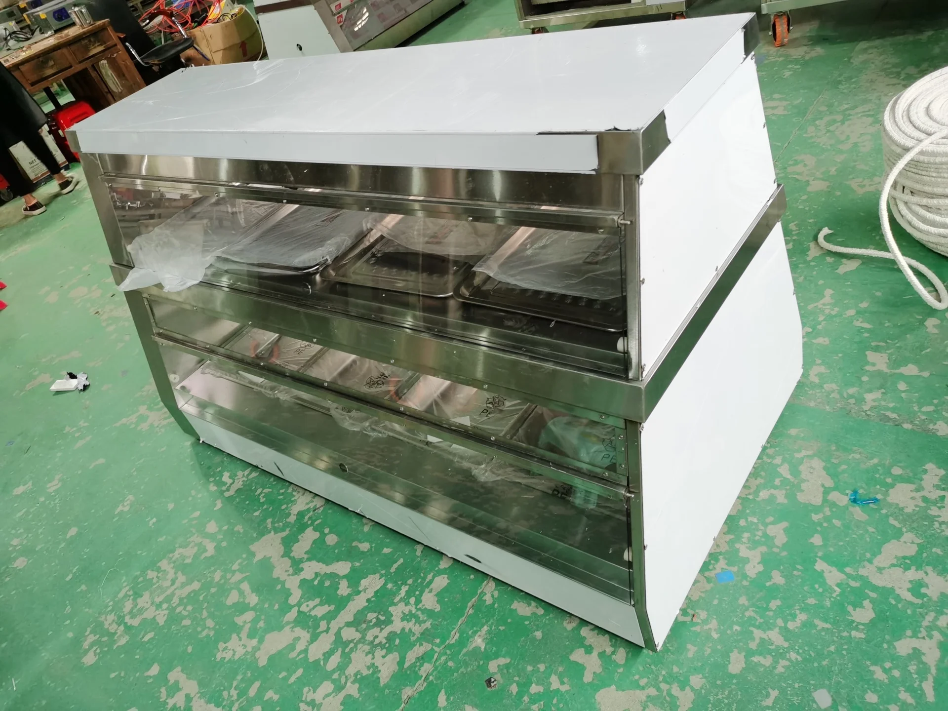 Stainless Steel Food Warmers Electric Food Display Showcase For Dry Heating Display Food