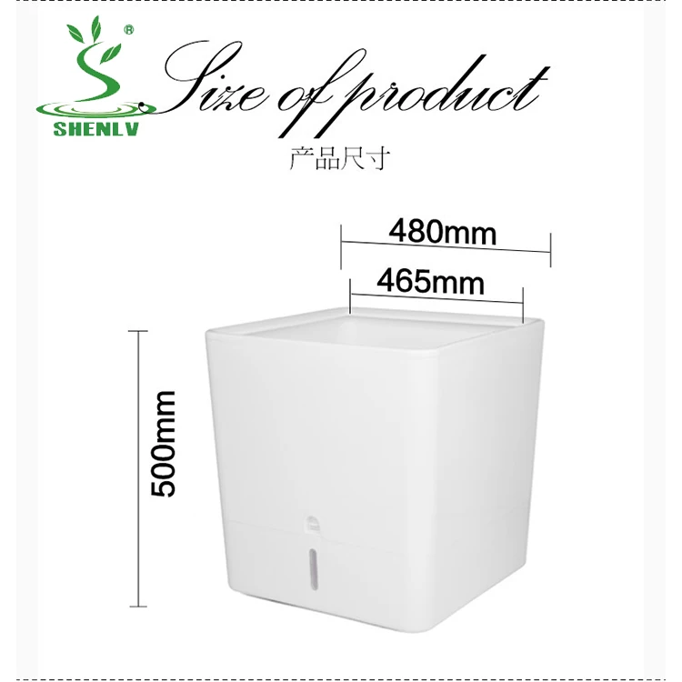 White And Black Square Plastic Plant China Flower Pots