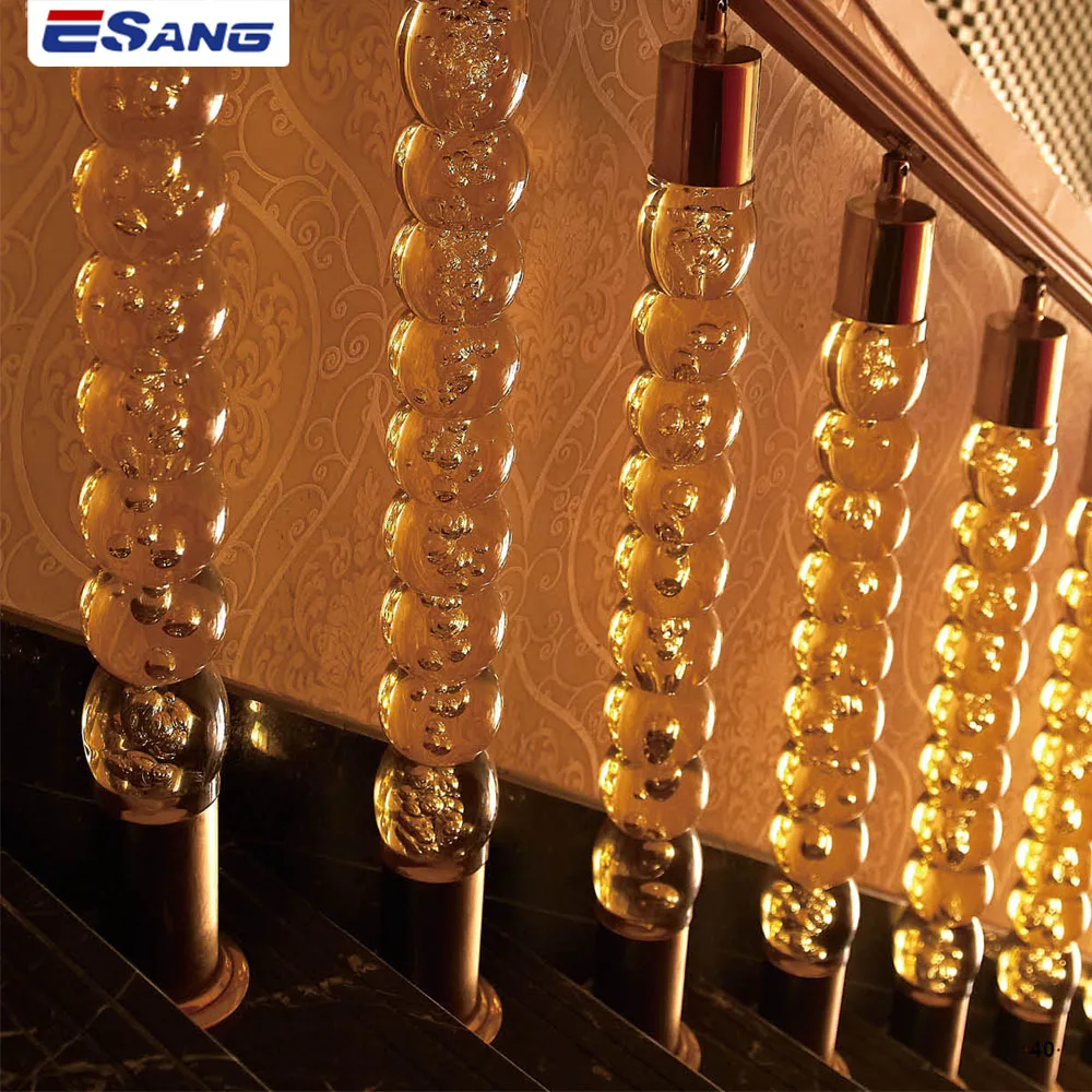 ESANG Indoor Stair Handrail Post Transparent Crystal Stair Railing Acrylic Balustrades