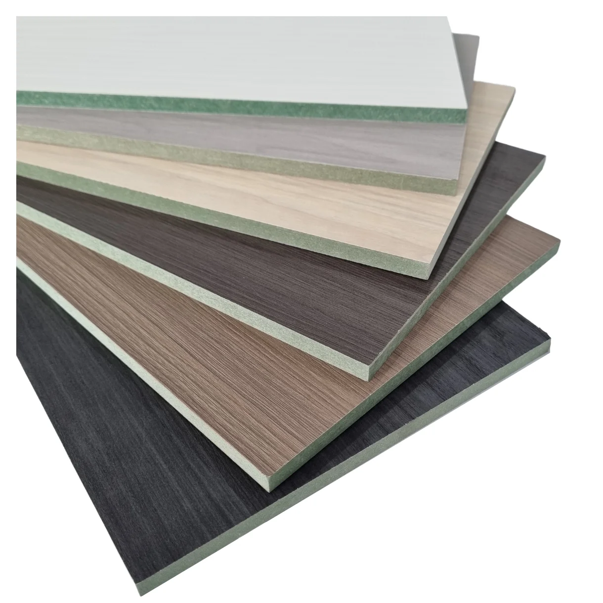 Colorful Melamine laminated moisture-proof MDF board 1220x2440mm 6mm to 25mm Carb P2 E1 E2 Green MDF for interior furnitures