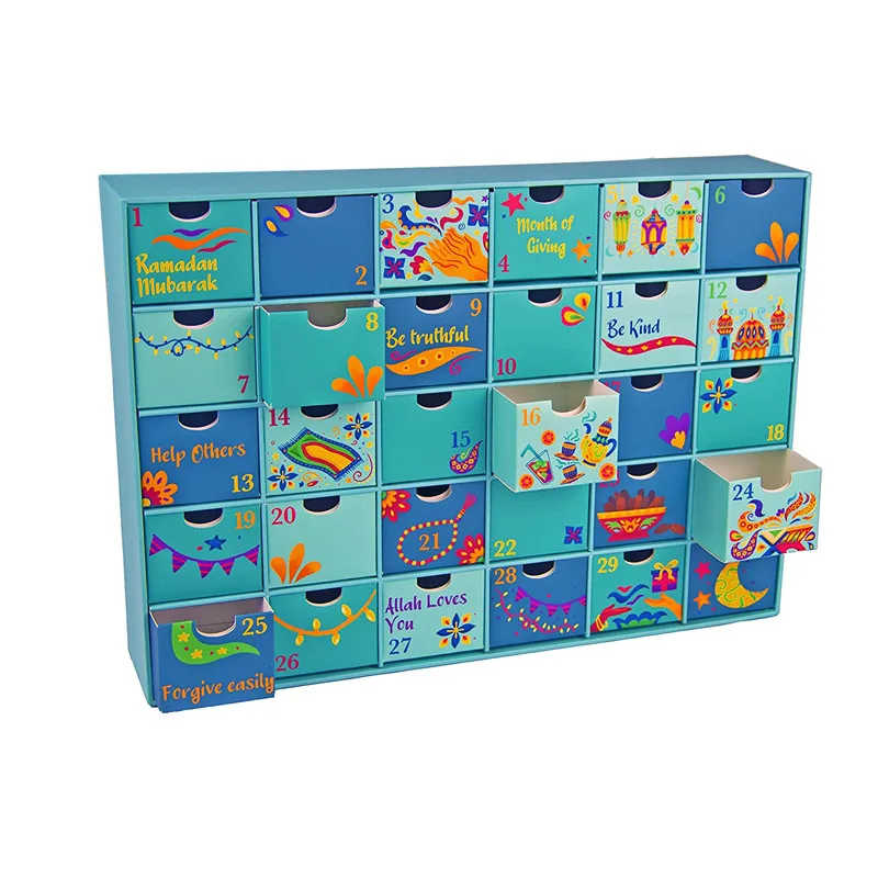 Cosmetic Christmas Custom Advent Calendar Packaging 24 days Cardboard Gift Surprise Box