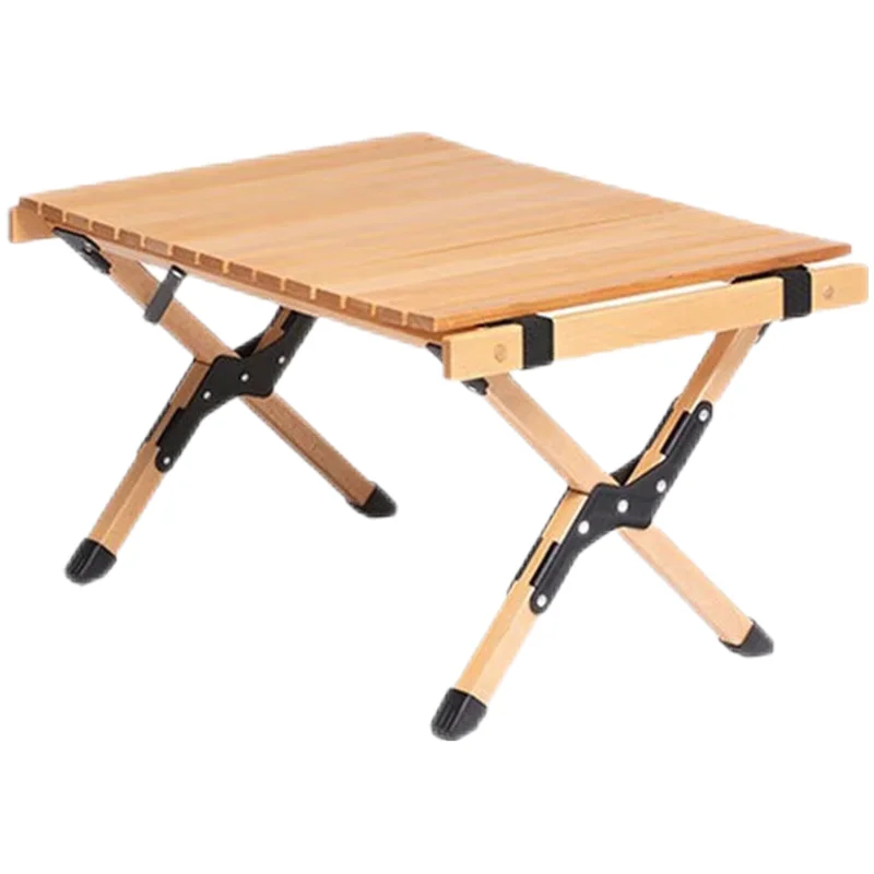 Heavy Duty Outdoor Foldable Portable Wood Egg Roll Table Camping BBQ Picnic Folding Table And Bench For Event