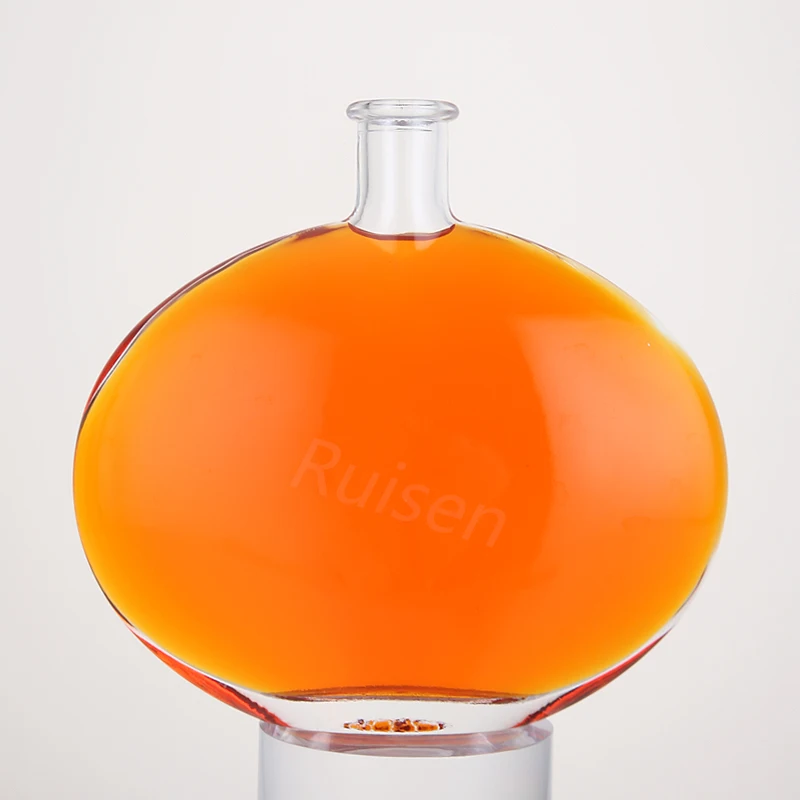 luxury oblate gin sake baileys glass liquor bottle transparent with cork