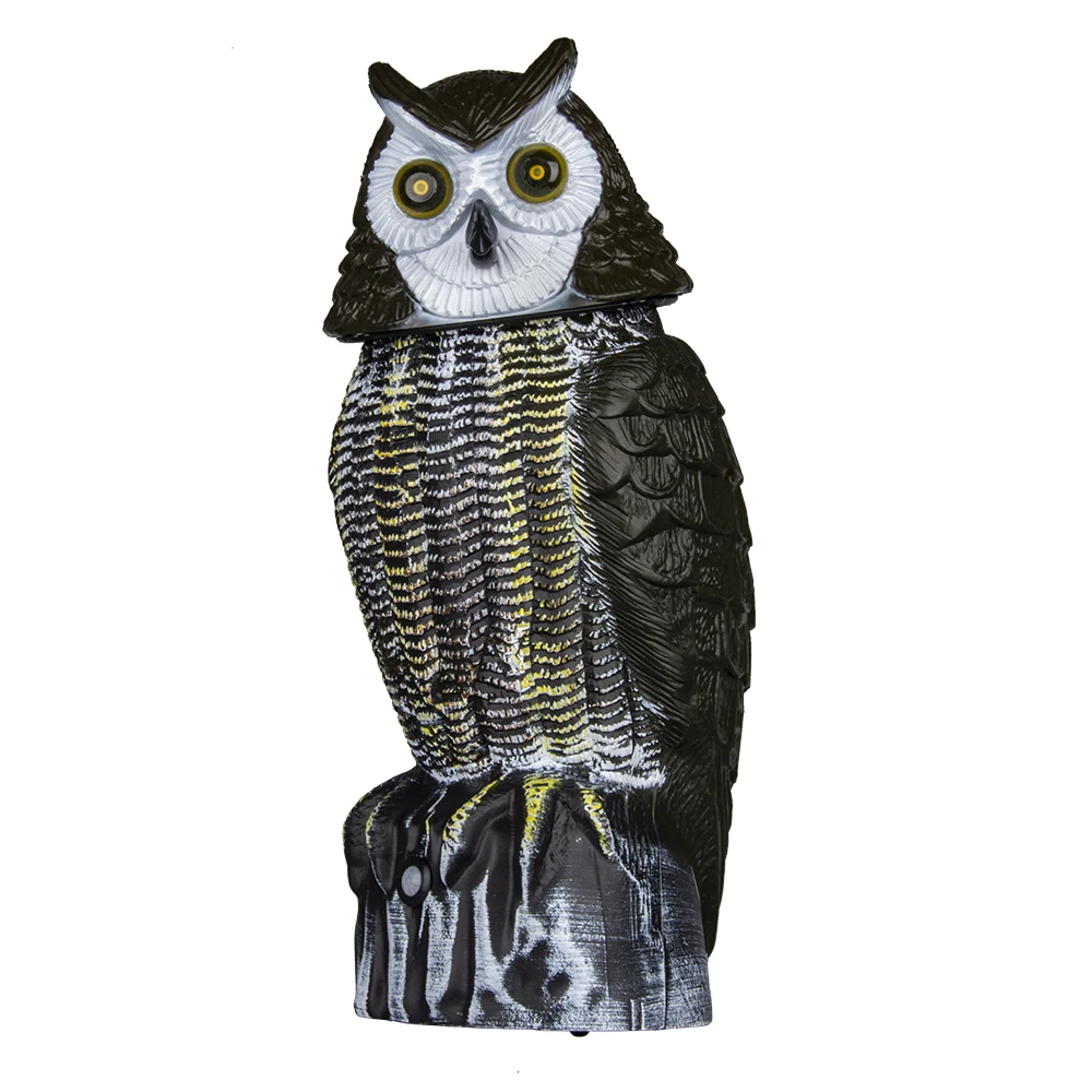 Wholesale owl decorations garden solar power motion sensor automatic plastic eye laser bird scare for garden guard