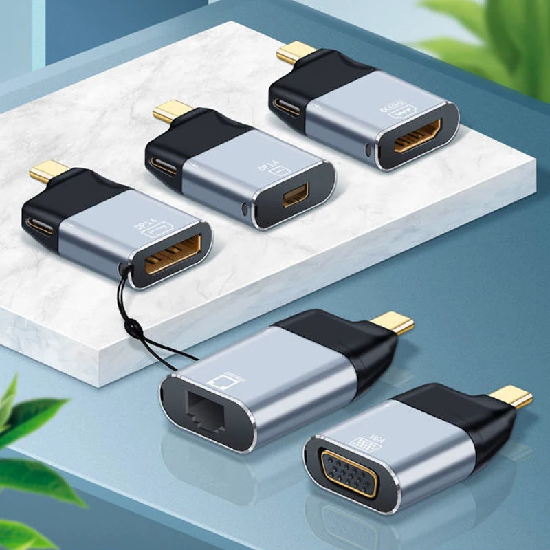 Type-C DP/HDTV/VGA/Mini DP/RJ45 гигабитный адаптер Ethernet для MacBook Pro/Air SAMSUNG 4K @ 60 Гц USB-C аудио сплиттер преобразователи
