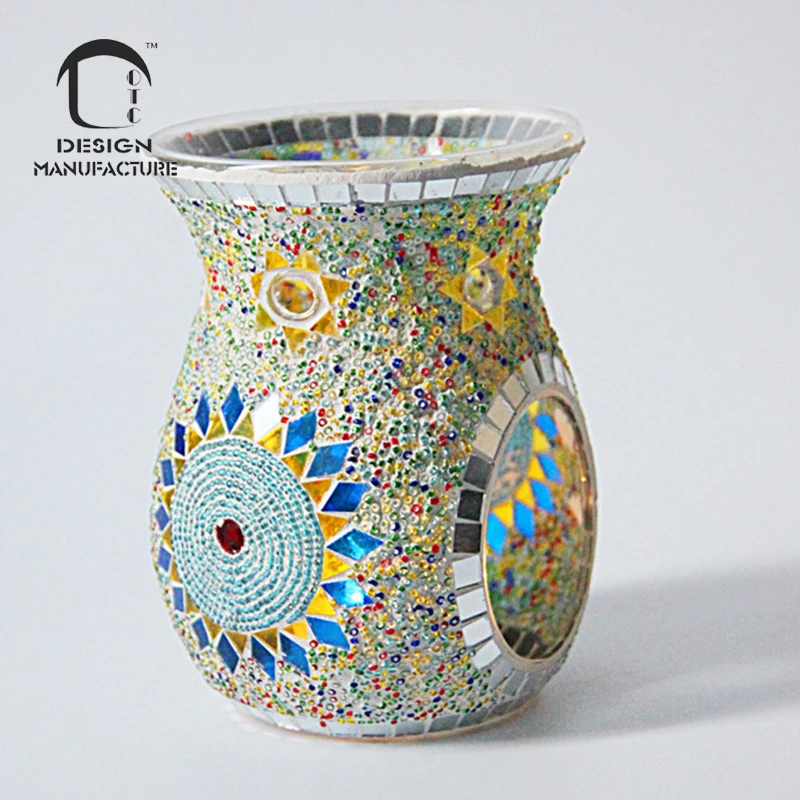 Factory Outlet Unique Electric Mosaic Glass Candle Wax Melter Scented Oil Burner for Home Fragrance
