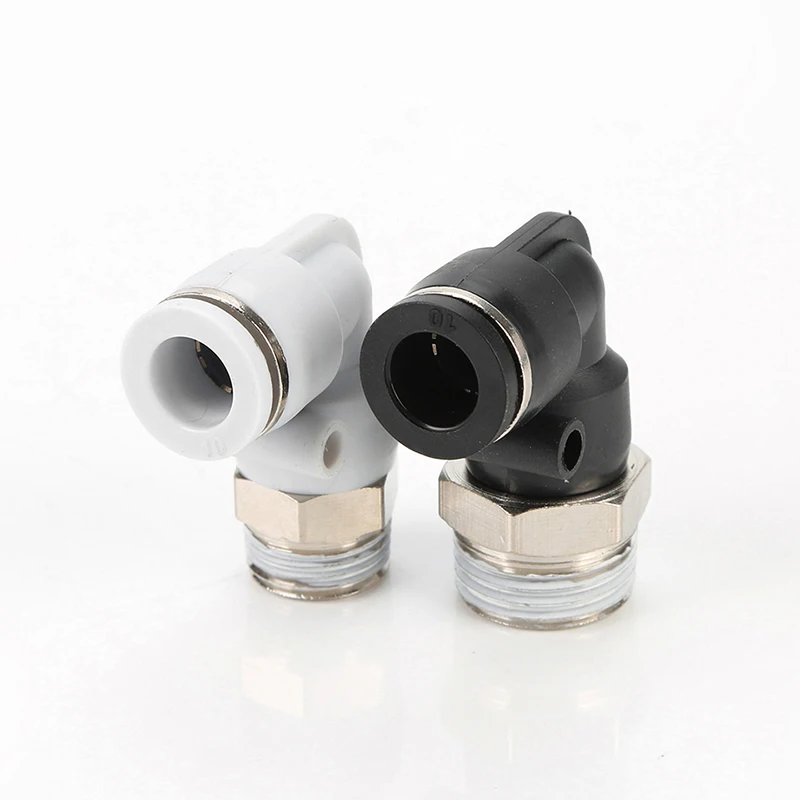 Wholesale HPL 8-02 L-type male straight pneumatic hose fittings brass nickeling quick connector fitting pneumatic manufacturer