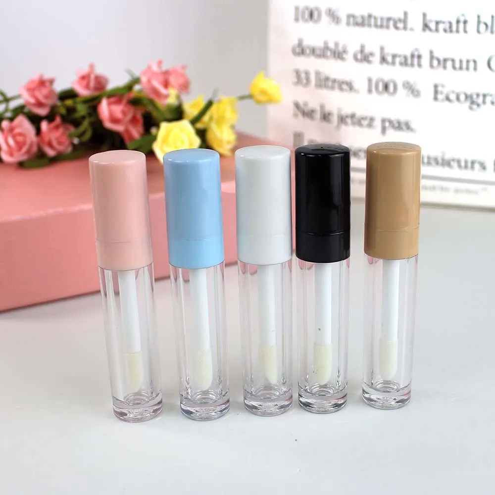 Clear cosmetic cute candy shape lip gloss containers round lipstick tube 8ml