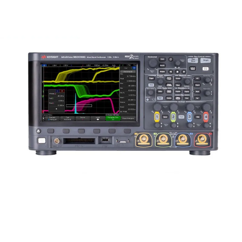Keysight DSOX3054G oscilloscope: bandwidth of 500 MHz, 4 analog channels, 4 Mpts memory