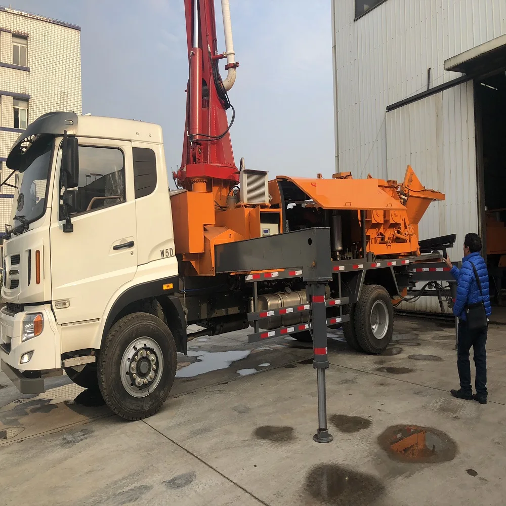 
Mixer With Truck-mounted Small Sale Radio Remote Control For New 25m 21m Mounted Truck Mini Boom Hydraulic Concrete Pump 
