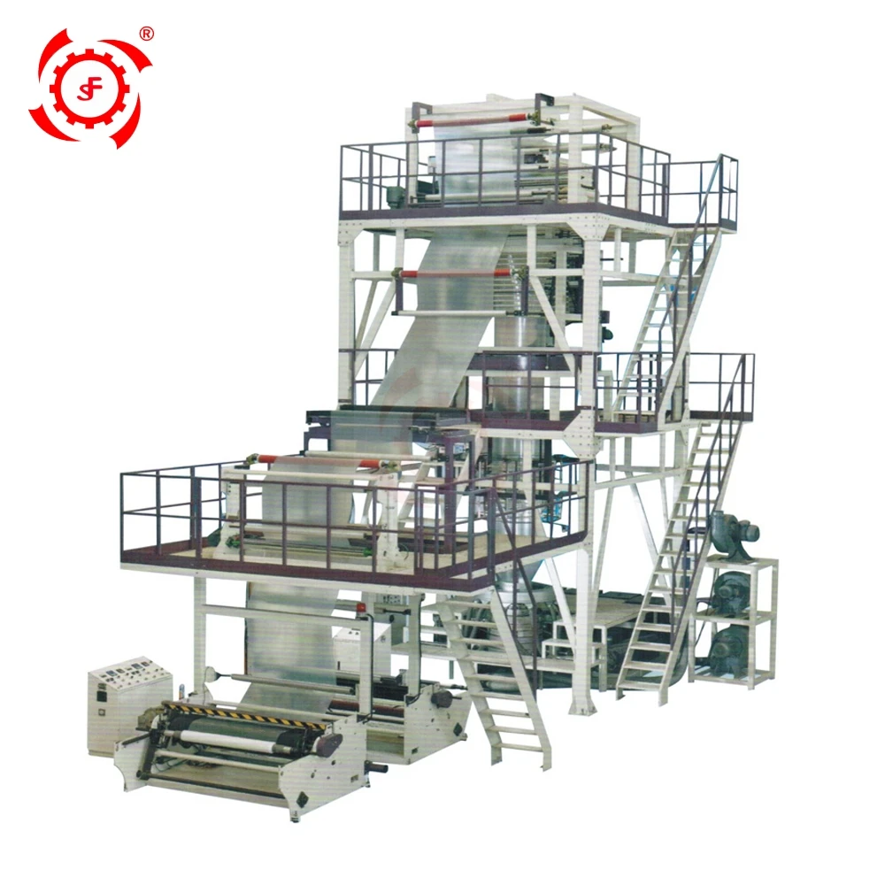 
LIFENG SJ-GS IBC System High Speed Rotary Head PE HDPE LDPE ABC 3-Layer Plastic Blown Film Blowing Co-extrusion Machine Price 