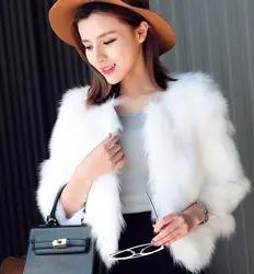 KTX0076   Ladies Warm Faux Fox Fur Coats women short fur coat