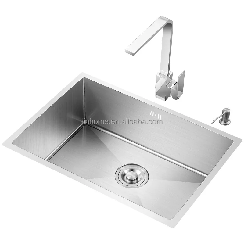Stainless Steel Step Handmade Above Mount Waterfall Faucet multifunction triple bowl Kitchen sinks for the kitchen