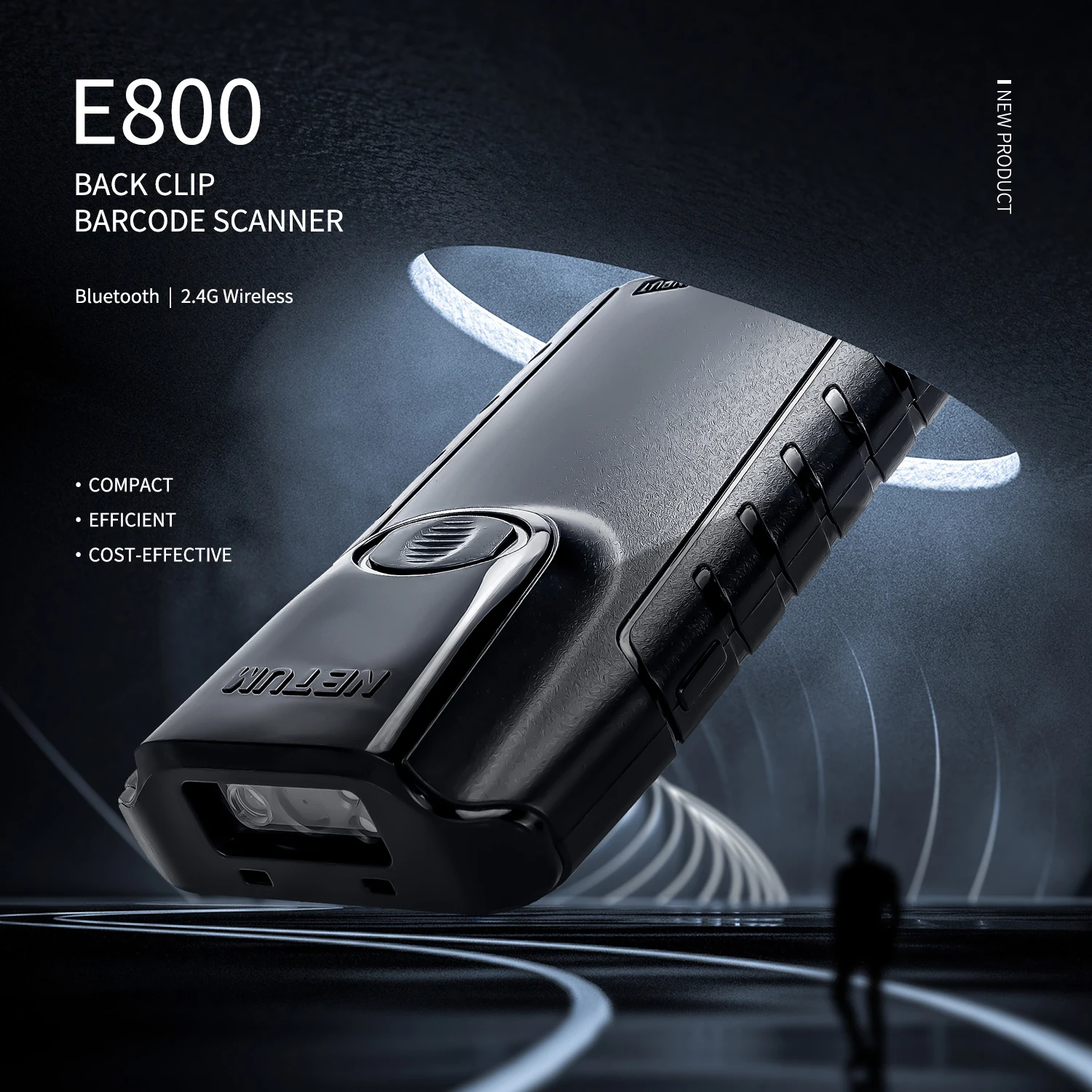 QR Bluetooth Barcode Scanner Mini Wireless Back Clip-on Phone Bar Code Scanner for QR PDF417 Data Matrix Code Reader