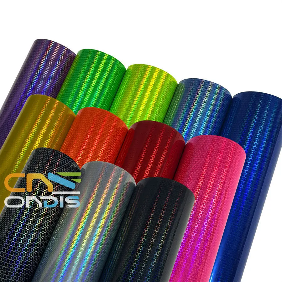 Car Laser Honeycomb Film PVC Fog Tail Light Lamp Stickers Headlights Vinyl Wrap Automobile Tint For Auto and motorcycle