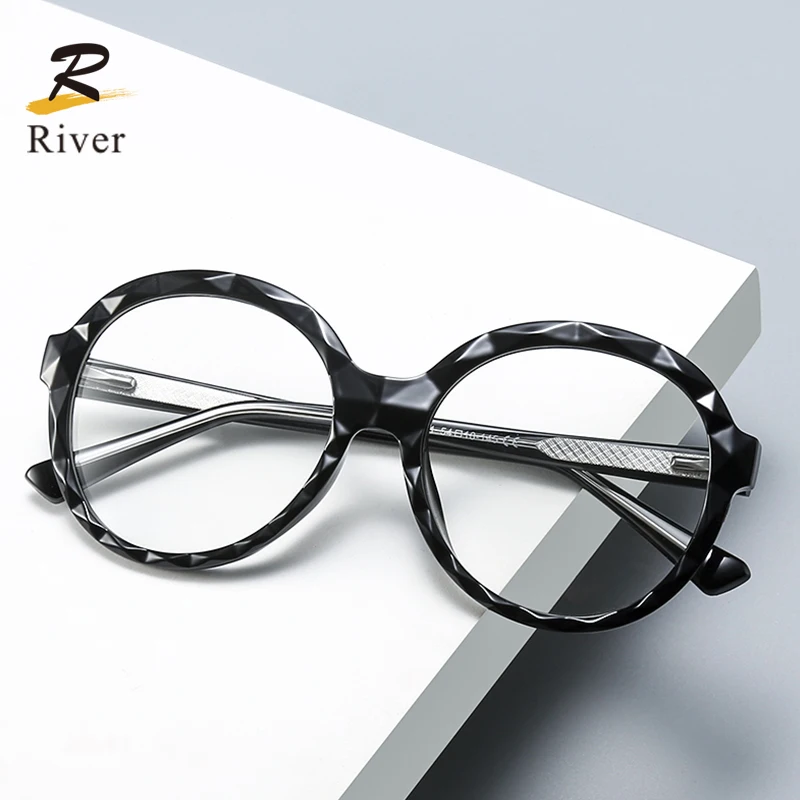 River Round Water Ripple TR90 Anti Blue Light Ray Computer Glasses