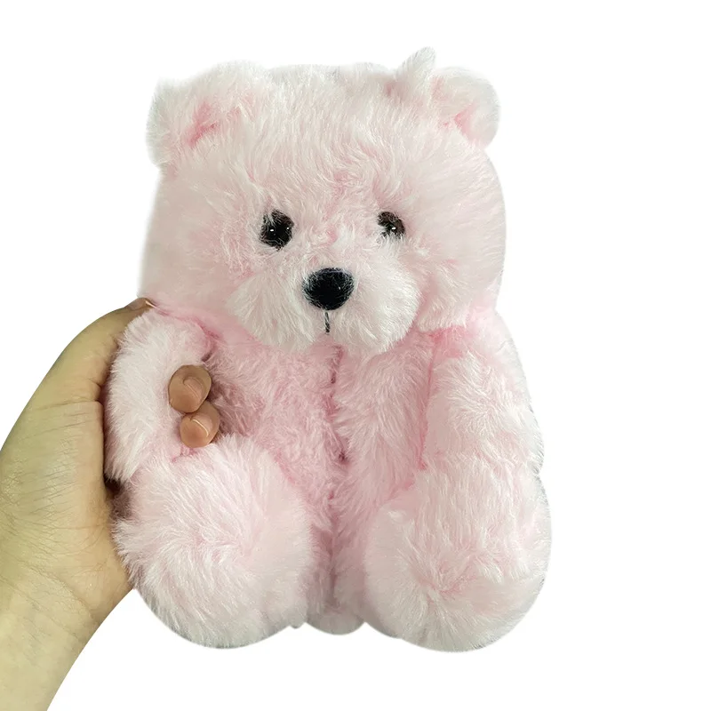 Hot sales kids winter slippers boy and girls home warm plush fluffy kid slippers teddi bear slippers for women girls