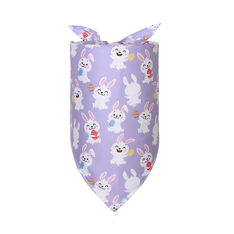 Pet Saliva Towel Easter Rabbit Easter Eggs Pet Scarf Dog Triangle Towel Cute Cat Clothing Bibs Pet Products