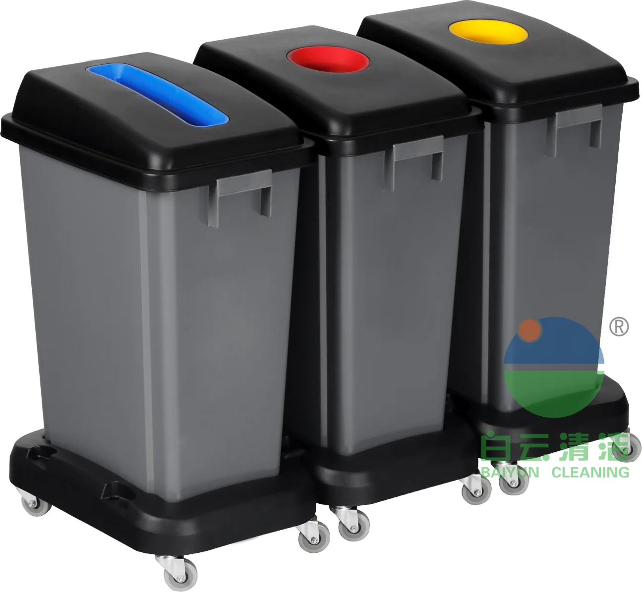 Wholesale AF07332B AF07332A AF07333B AF07333A  2*60L 3*60L Outdoor Waste Classification Bins for Cities Kitchen