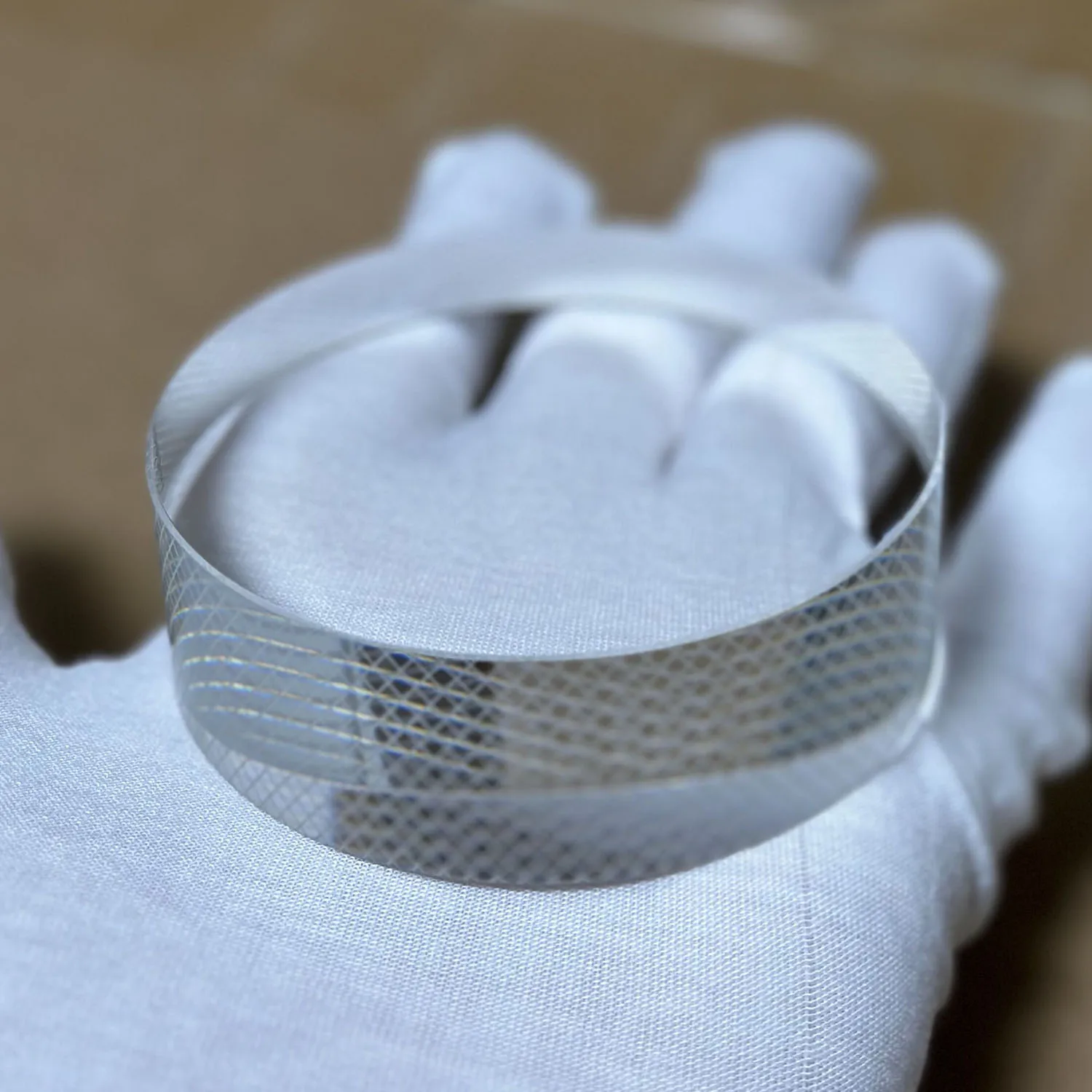 blank hockey puck 3 inch dia optical crystal awards plaque with engraving for paperweight souvenirs