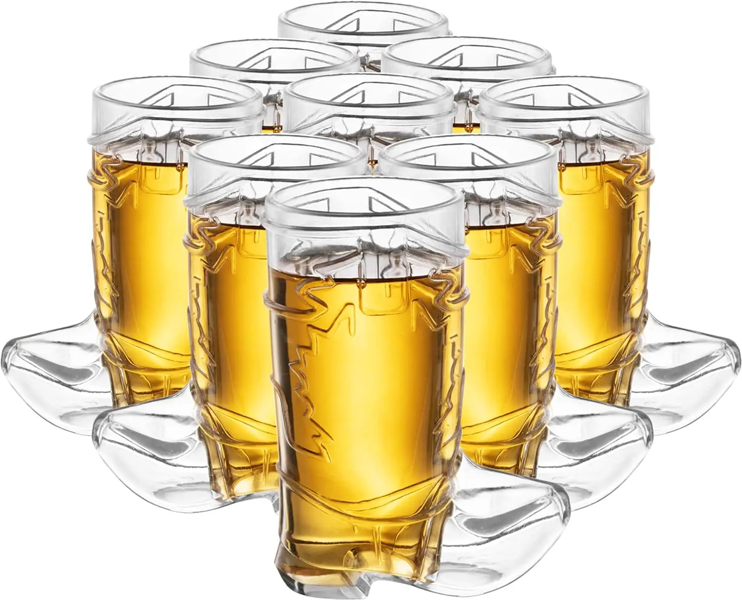 Mini Reusable and Disposable Clear Plastic Cowboy Boot Shot Glass  for Themed Birthday Parties Decorations and Cowboy