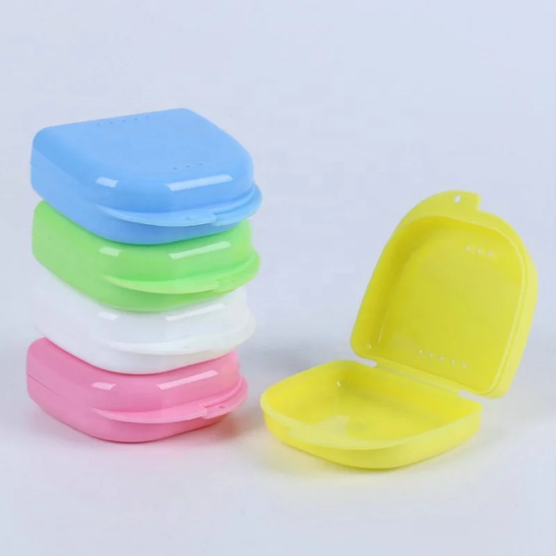 Customizable Plastic Denture Box High Quality muti color Dental Guard Case Plastic Orthodontic Dental Retainer Case