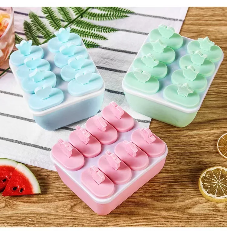 YXHT 6/8 Cell Ice Mold Ice Handmade Dessert Popsicle Mold For Freezer Fruit Ice Cube Maker Reusable Forms