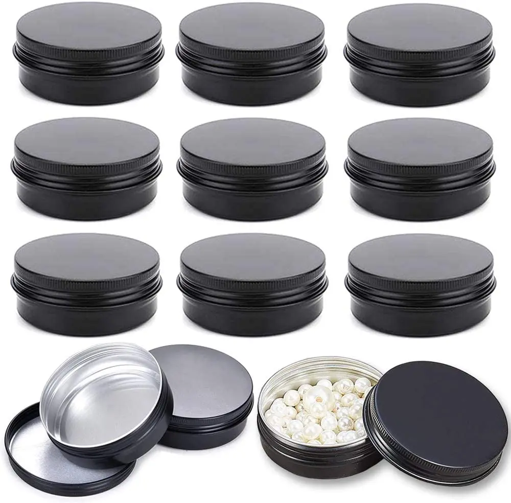 5g 10g 15g 20g 30g 60g 100ml 200ml Cosmetic Containers silver black gold metal aluminum candle jar tin can for cosmetics