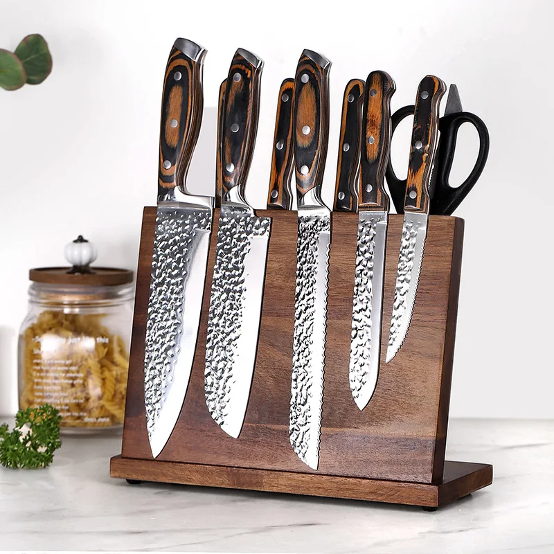 Creative Multi-functional Magnetic Force Home Wood Double-Sided Magnetic Knife Holder Kitchen Knives Storage Rack Magnet Rest