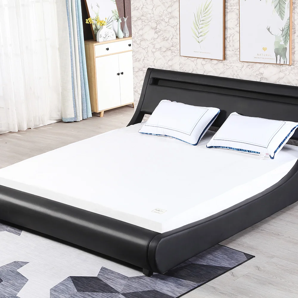 2021 OEM /ODM  Modern Queen Lit Storage Hotel Bedroom Sets Single King Size Double Wood Beds Frame (1600302620441)