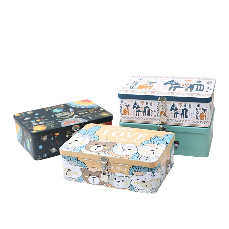 2407 suojun Cosmetics storage box with lock Small Desktop rectangular letter lovely password collection