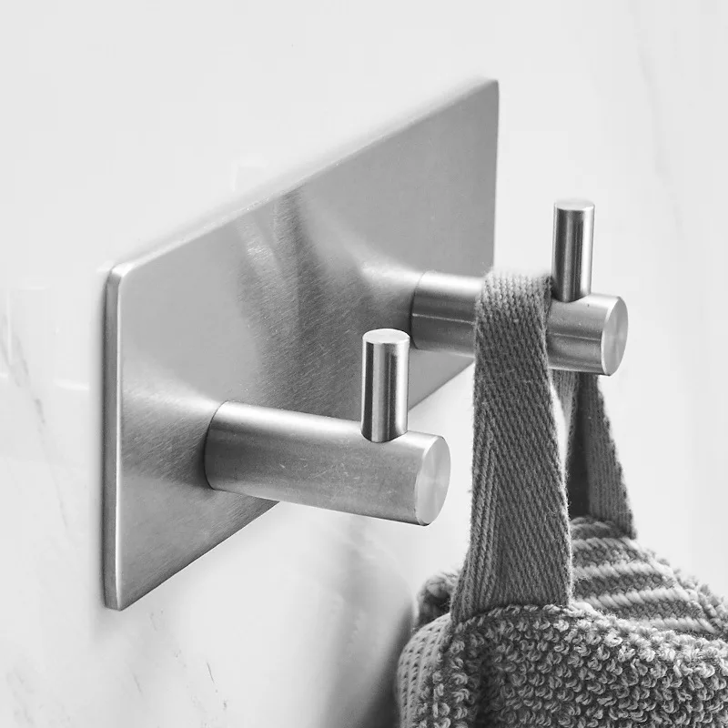 Adhesive Towel Hooks - Home Coat Hook  Stainless Steel Bathroom Hooks Stick