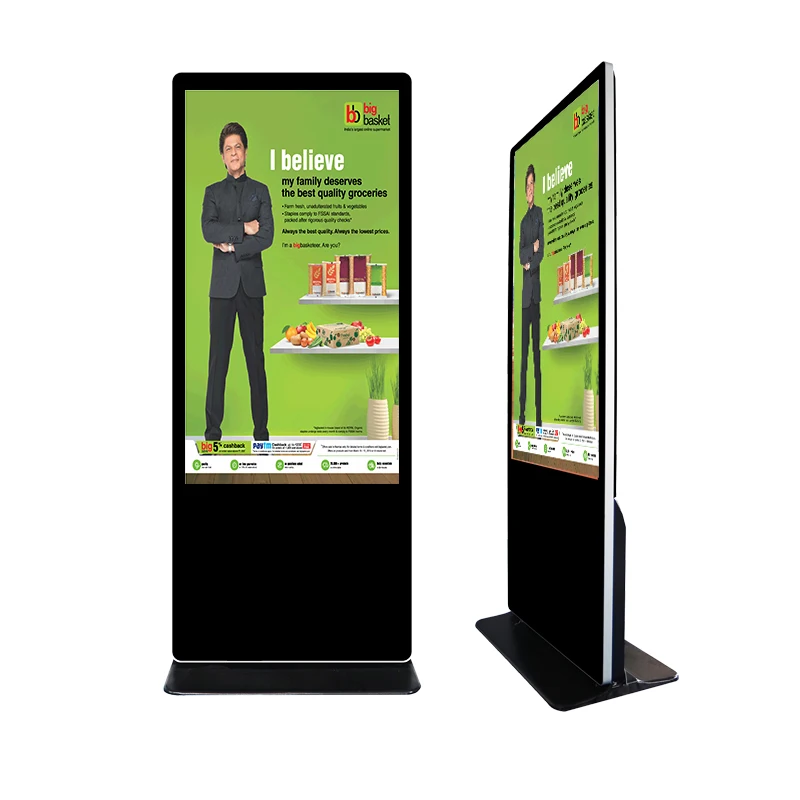 Floor Standing Indoor 43 Inch LCD Advertising Display Touch Interactive Screens AD Kiosk Stand Alone Digital Advertising Machine